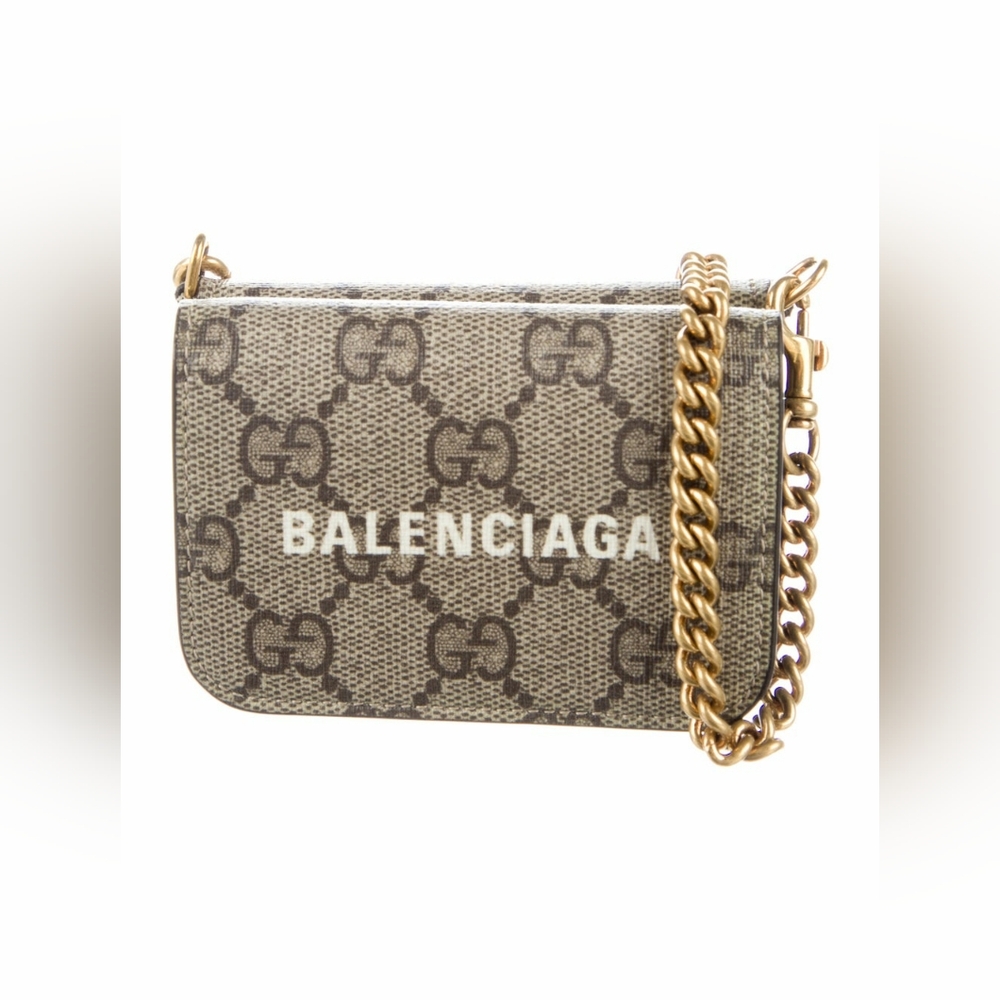 GUCCI X BALENCIAGA GG WEB SUPREME HACKER PROJECT WALLET ON CHAIN WOC - Picture 2 of 14